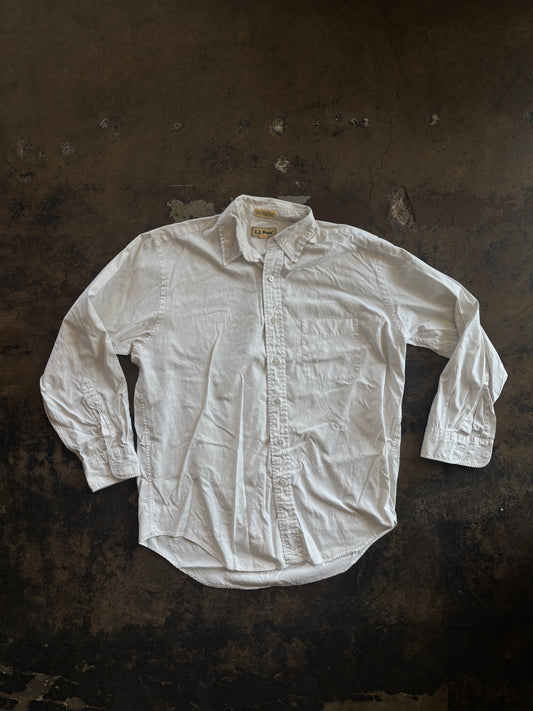 LL Bean White Button Up
