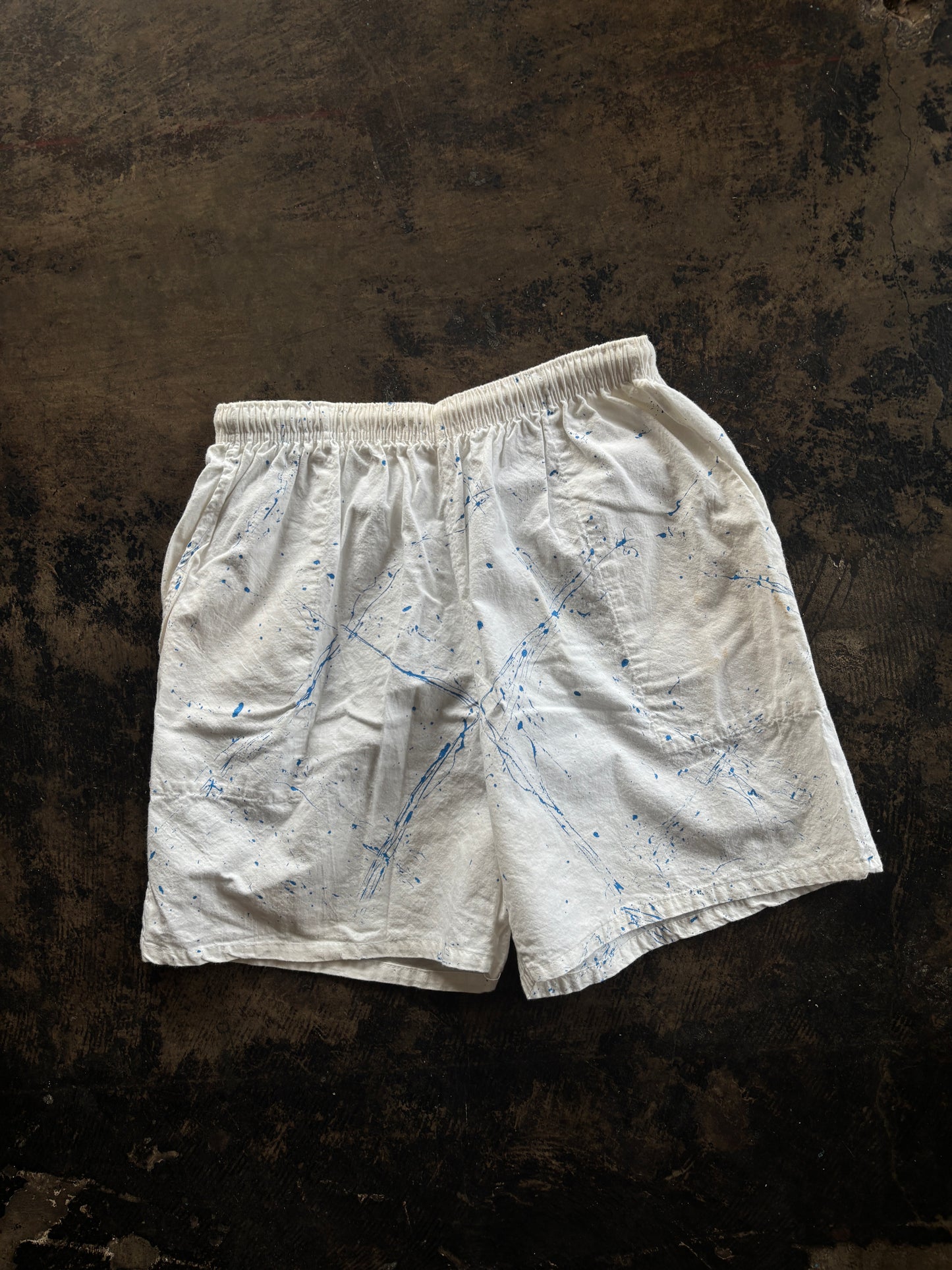 White Paint Splatter Shorts