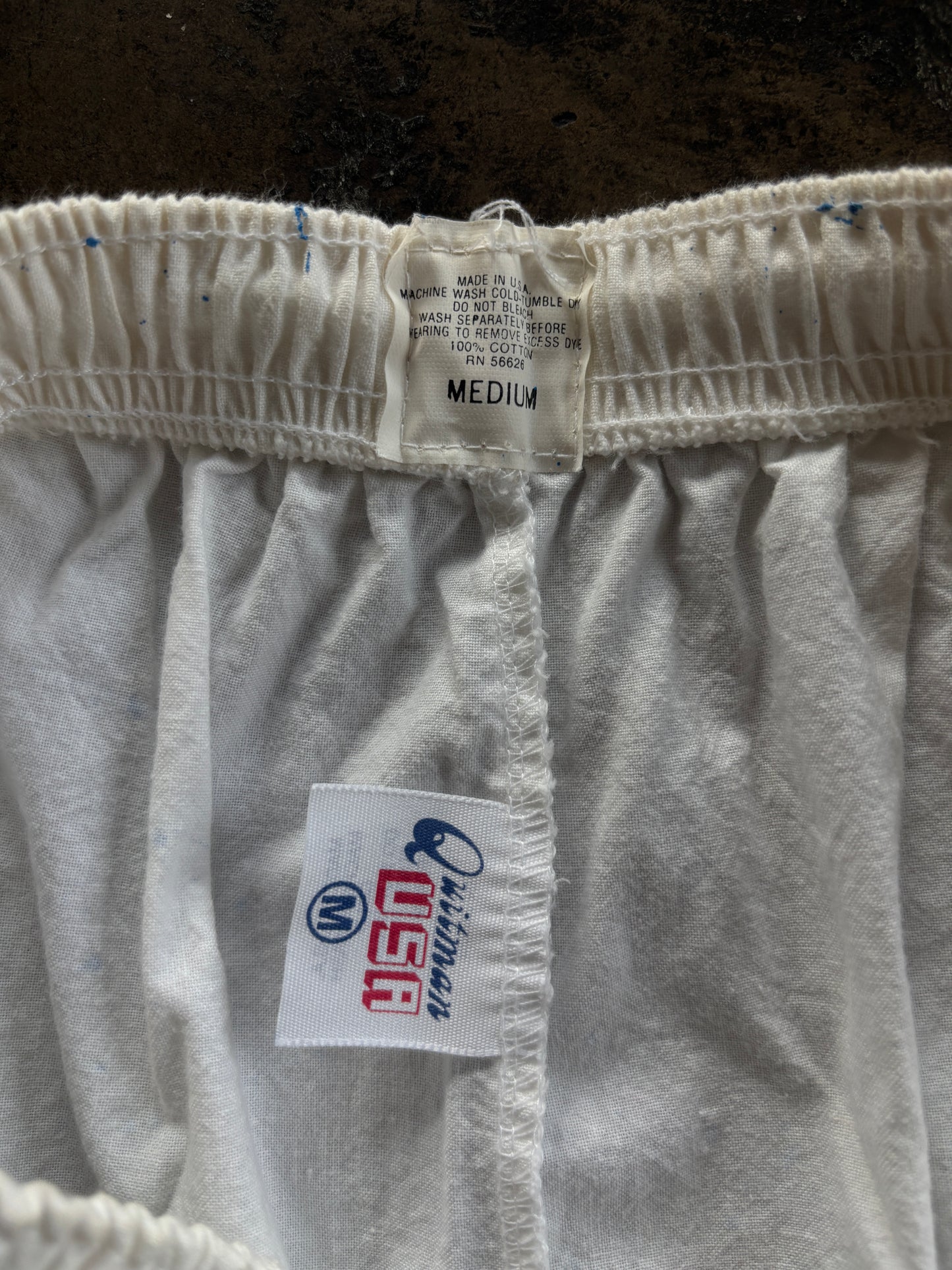 White Paint Splatter Shorts
