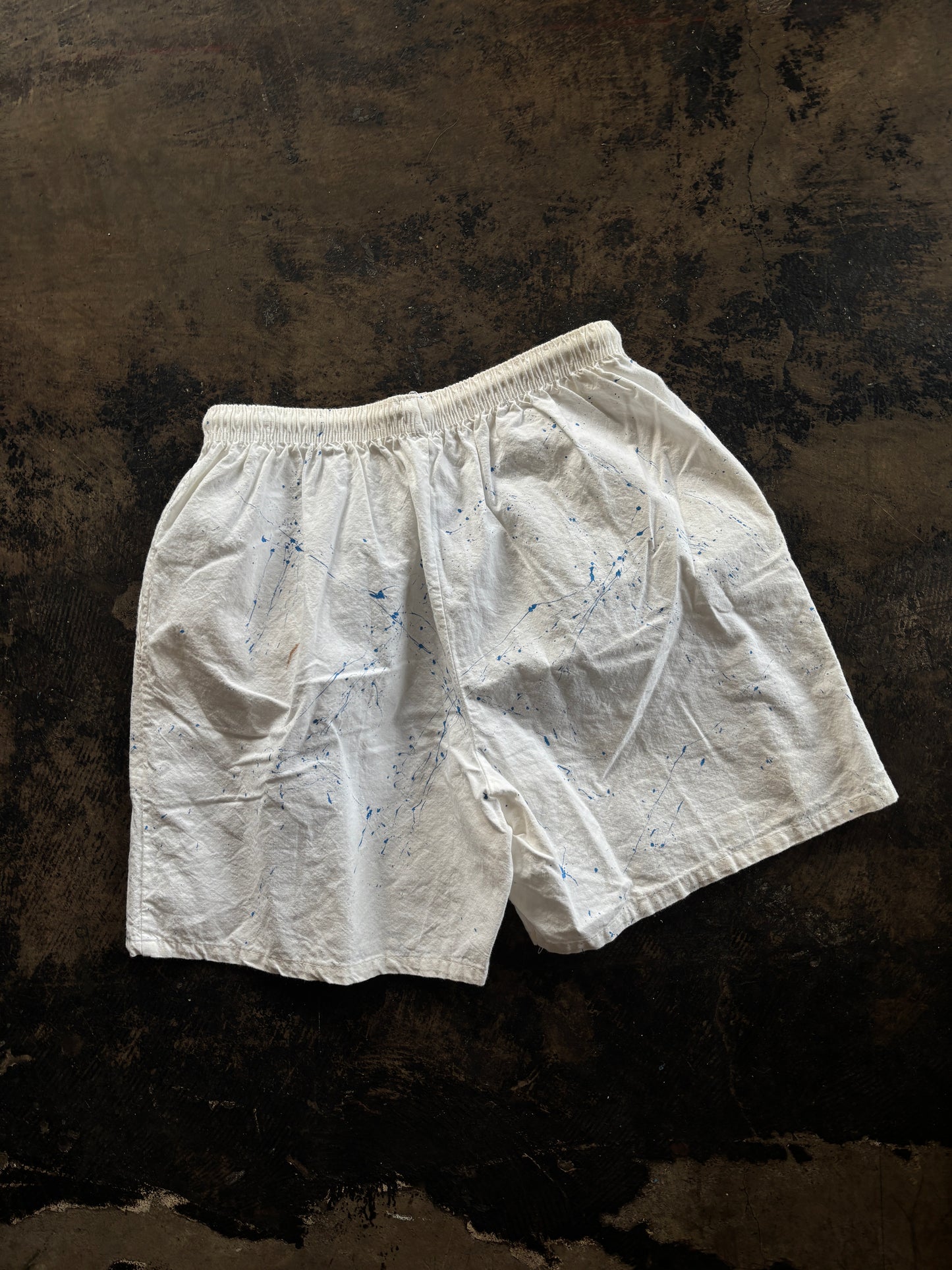 White Paint Splatter Shorts