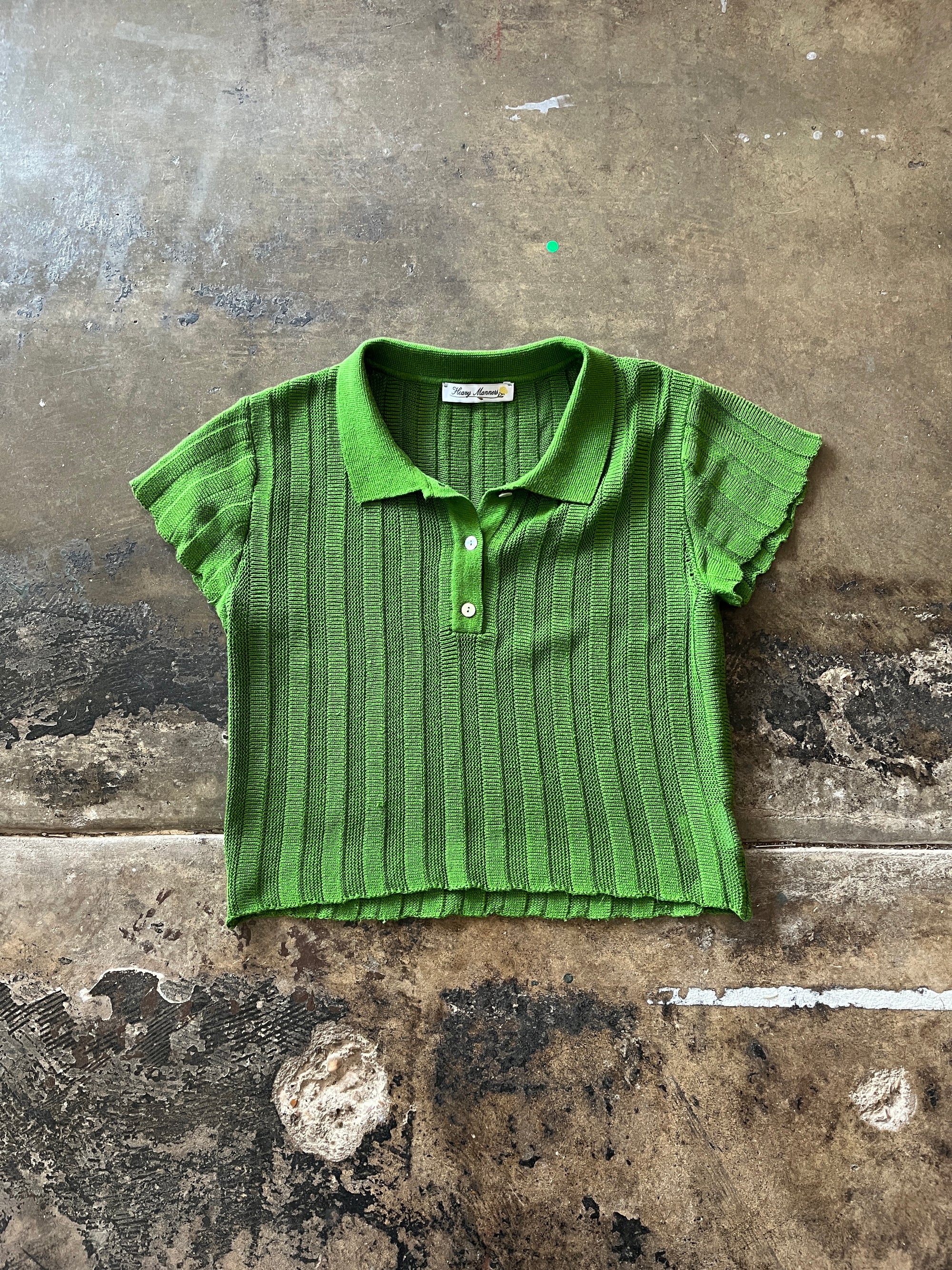 Heavy Manners Green Knit Polo
