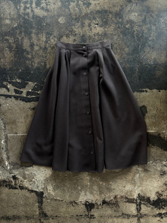 Dark Brown Button Front Counterparts Skirt