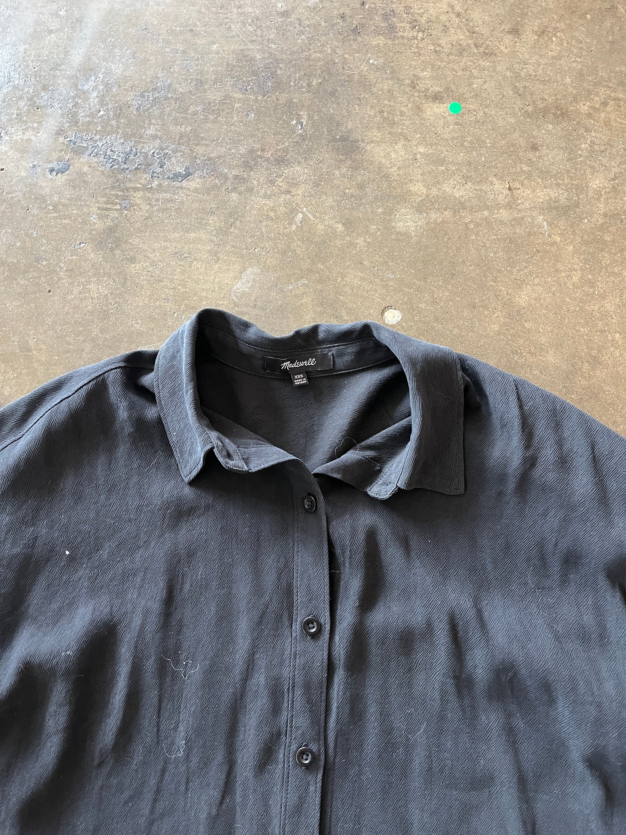 Madewell Black Cropped Button Down
