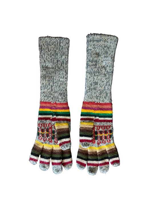 Bold Striped Knit Mittens