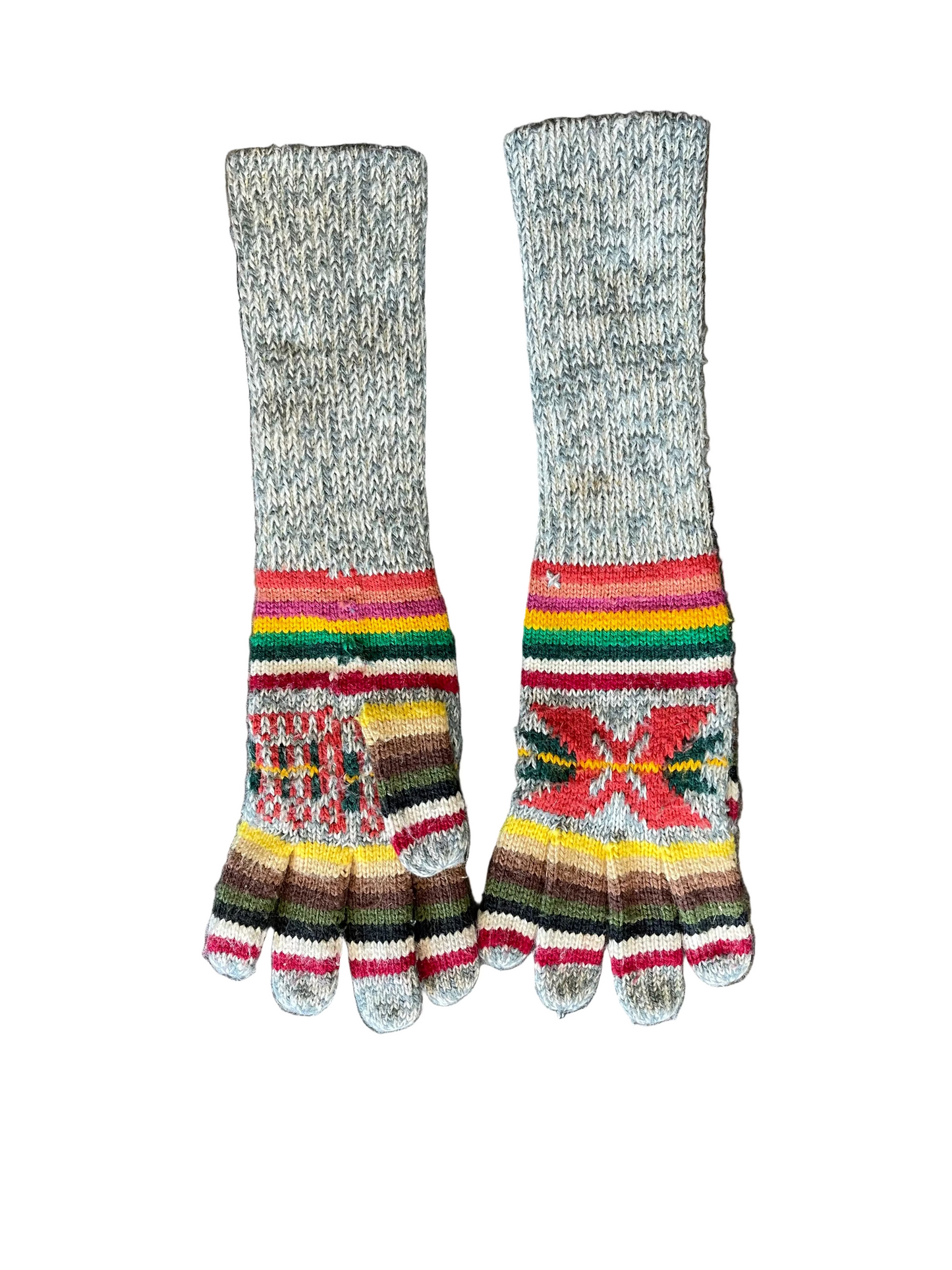 Bold Striped Knit Mittens