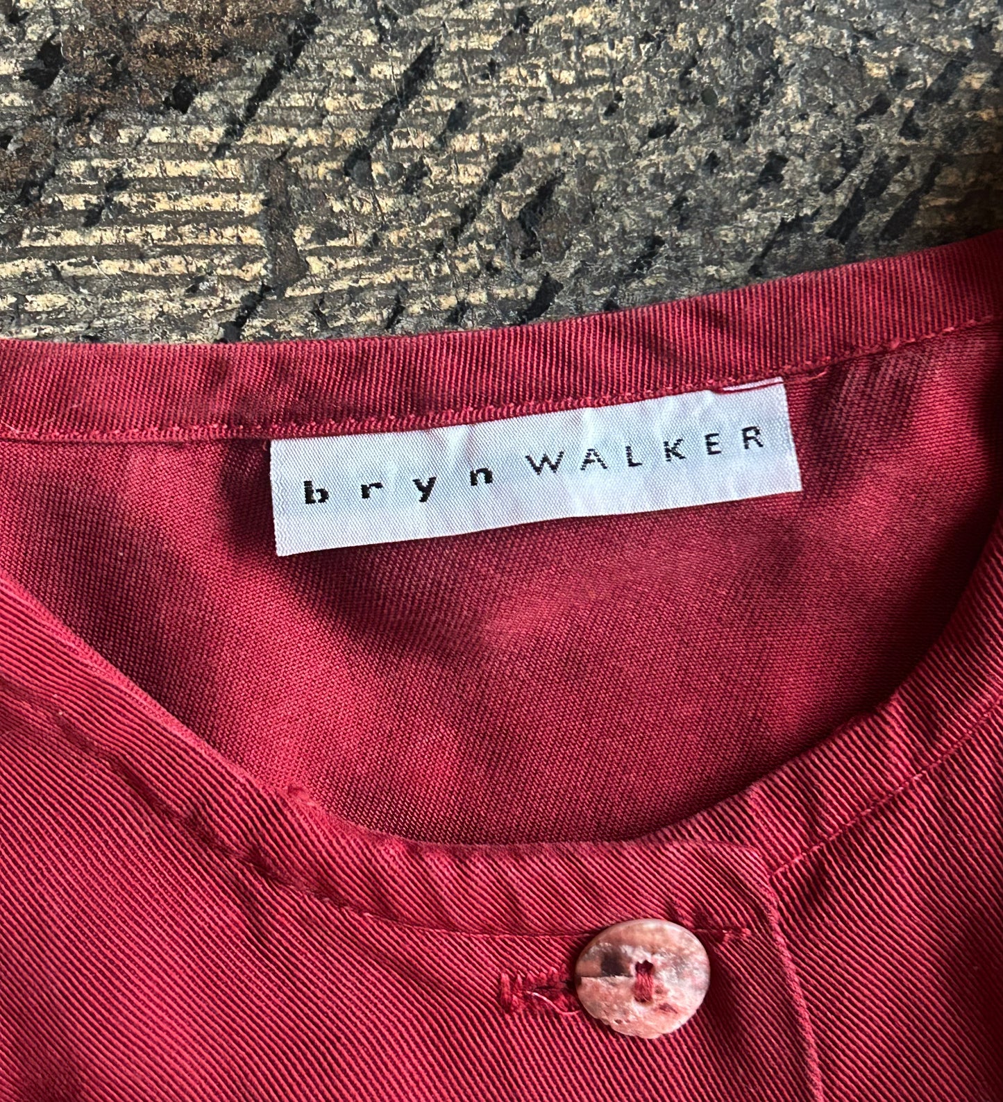 Red Long Sleeve Button Front Dress