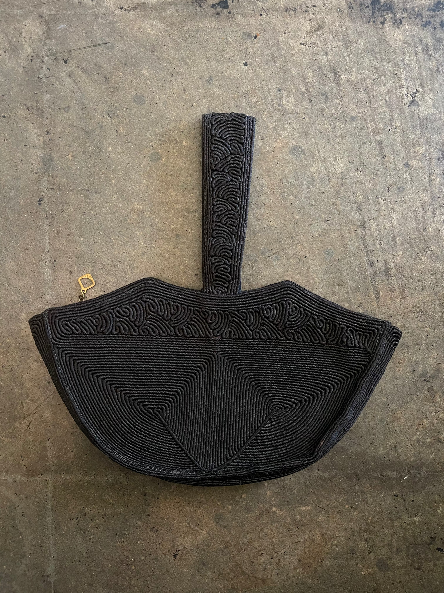 Black Woven Art Deco Bag