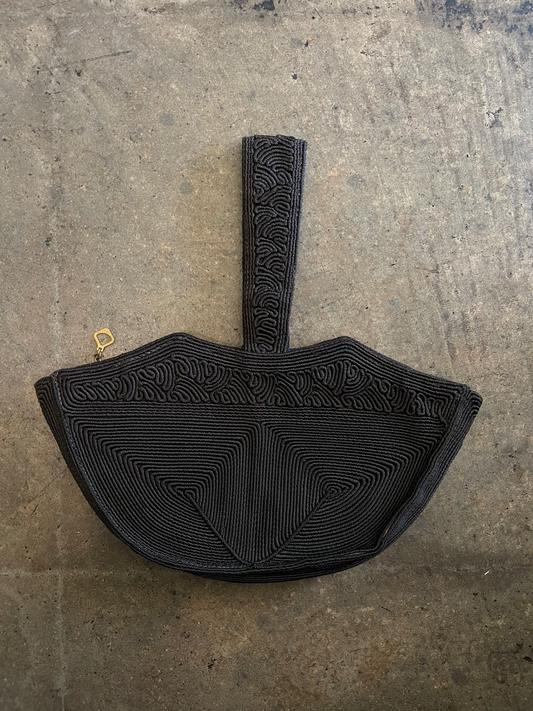 Black Woven Art Deco Bag