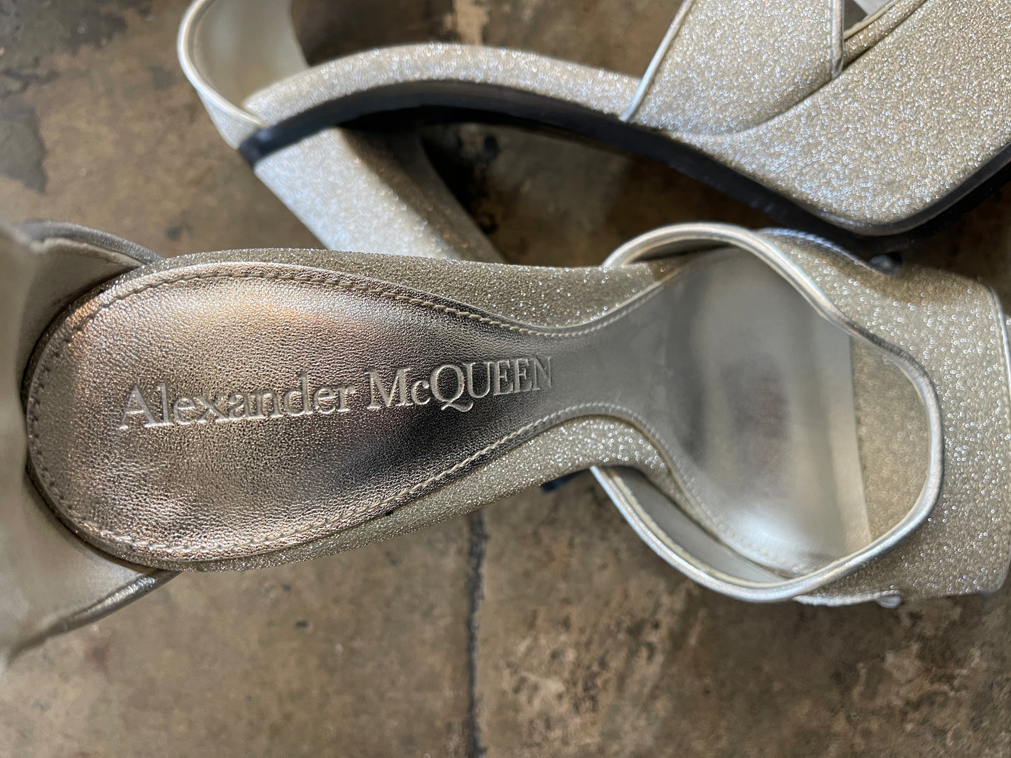 Silver Alexander McQueen Platform Heels