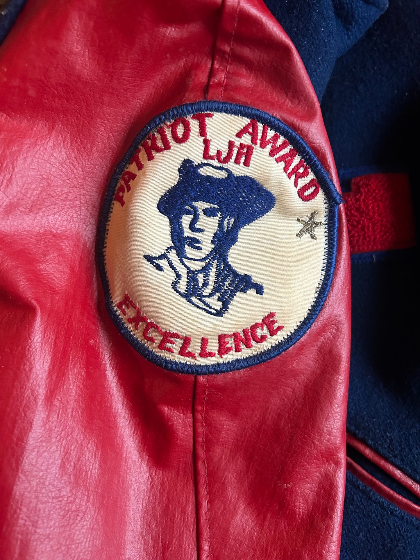 Red + Blue Liberty Patriots Varsity Jacket