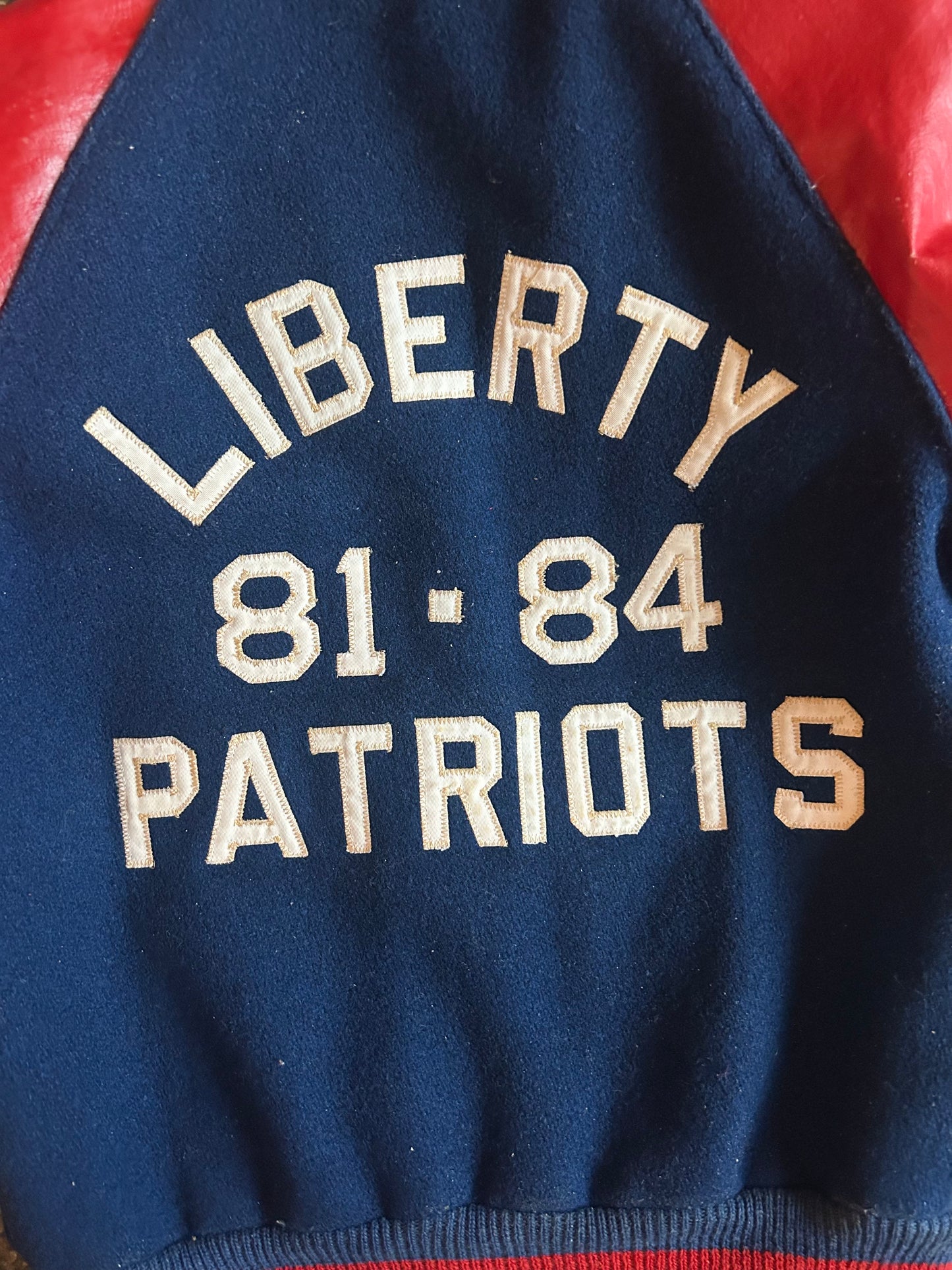 Red + Blue Liberty Patriots Varsity Jacket