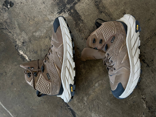 Brown Hoka Vibram Hiking Boots