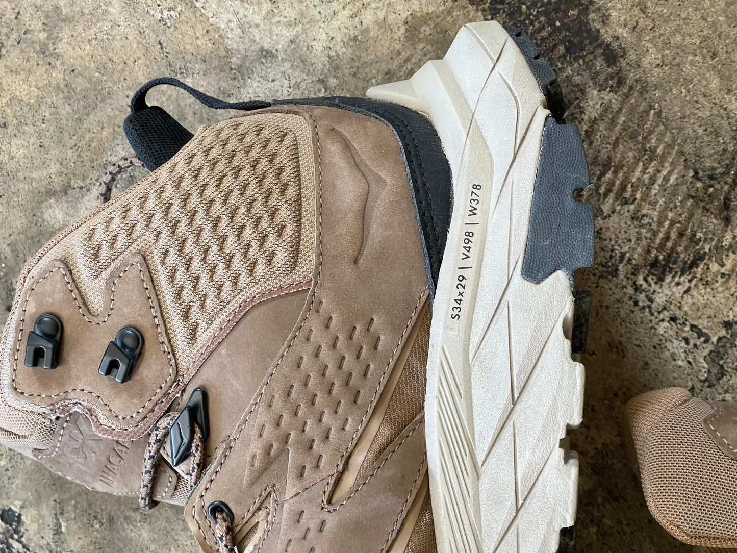 Brown Hoka Vibram Hiking Boots
