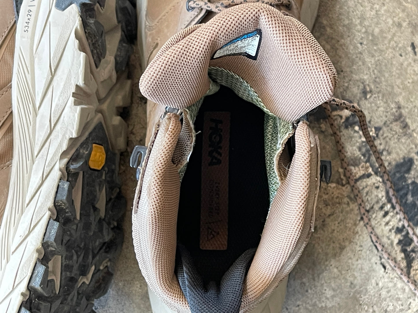 Brown Hoka Vibram Hiking Boots