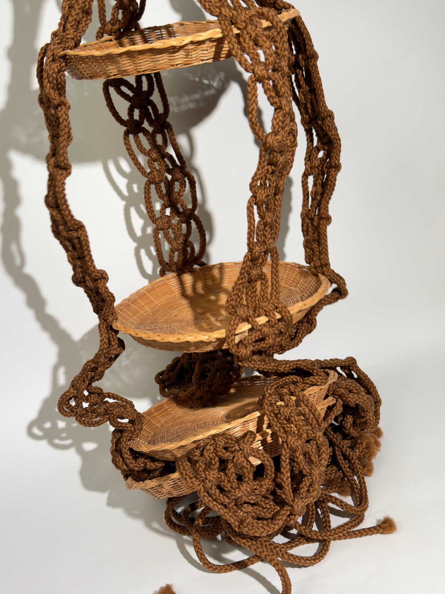 4 Tier Brown Macrame Hanging Baskets