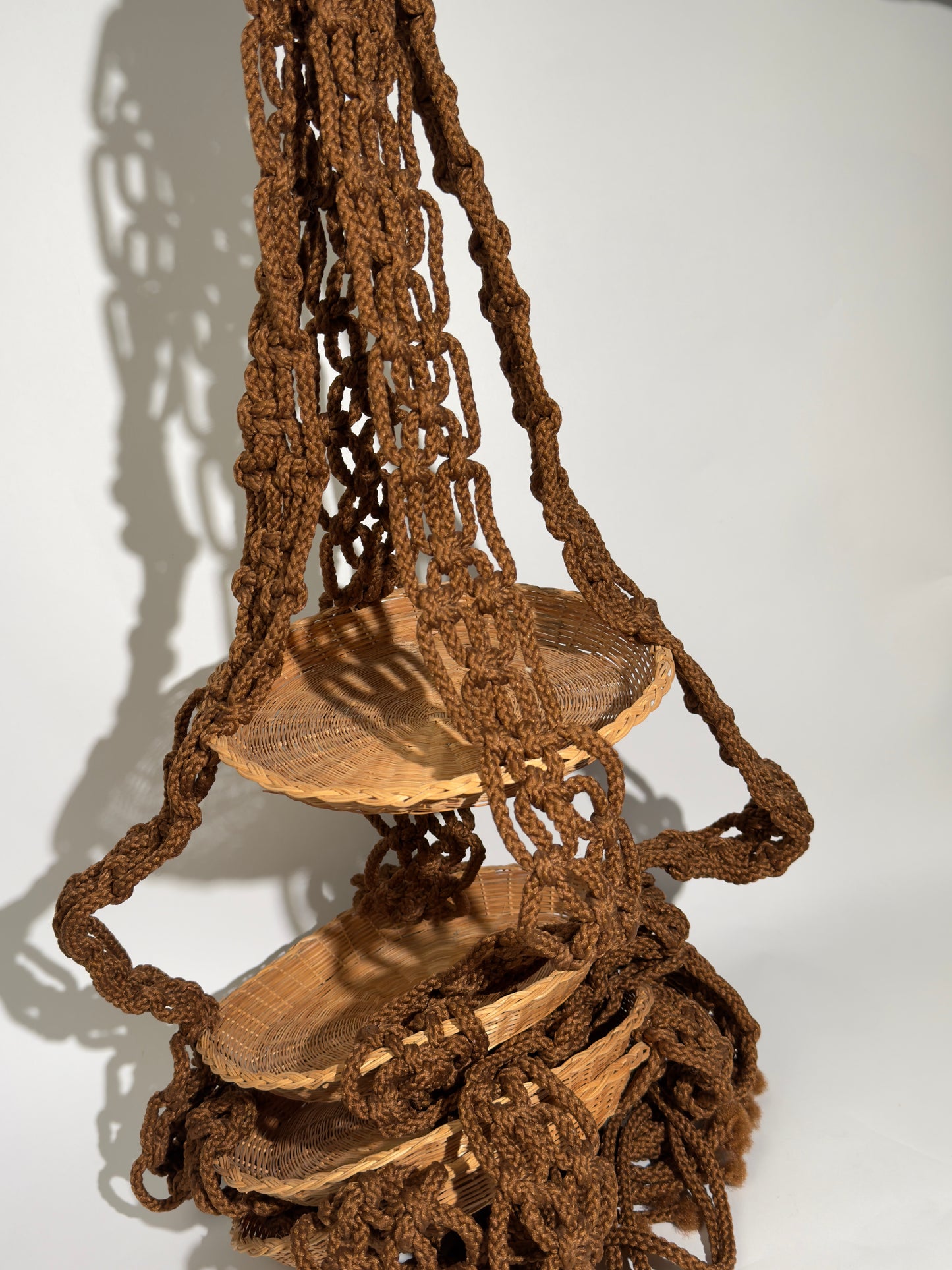 4 Tier Brown Macrame Hanging Baskets