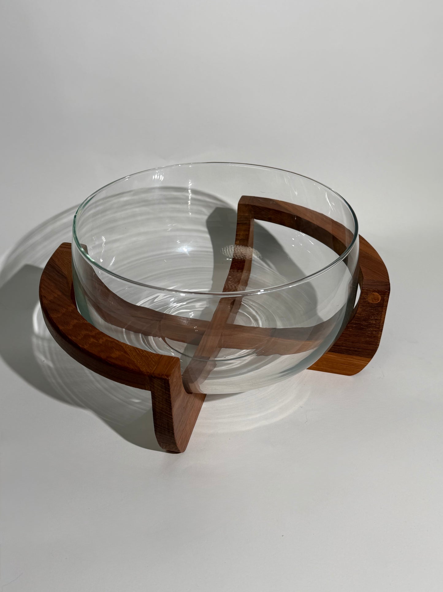 Large Glass + Wood Bowl