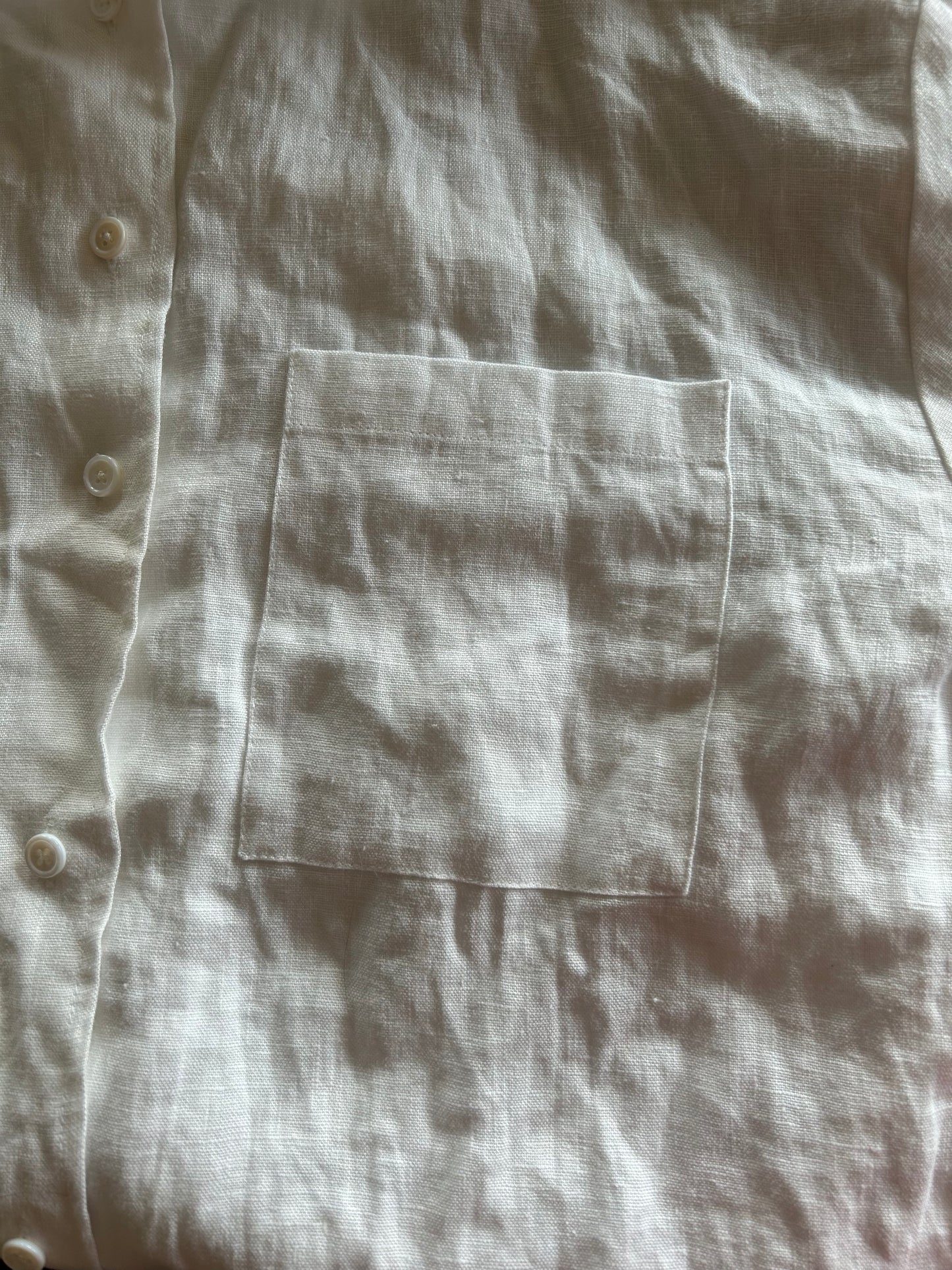 Reformation White Linen Button Up