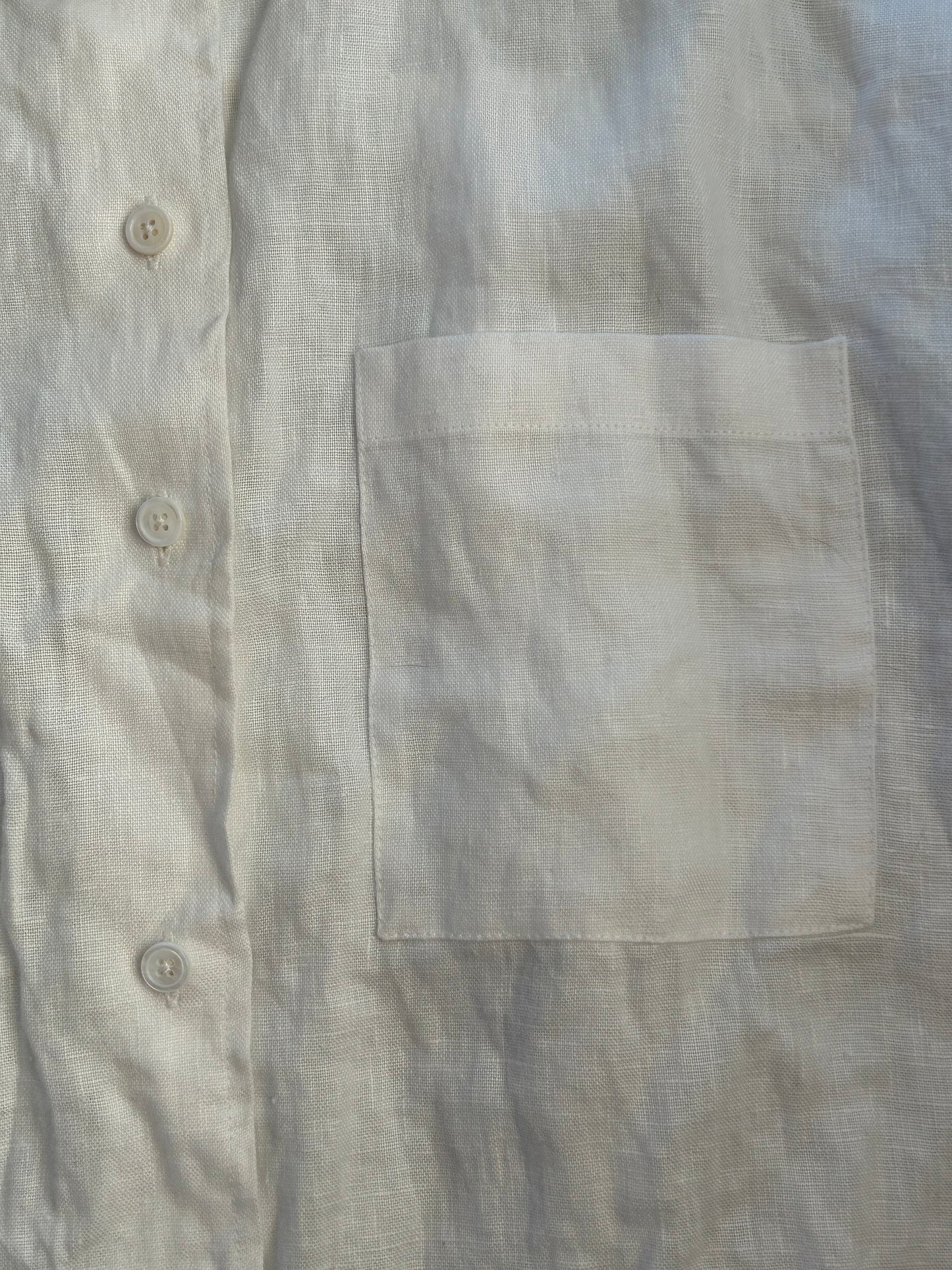 Reformation White Linen Button Up