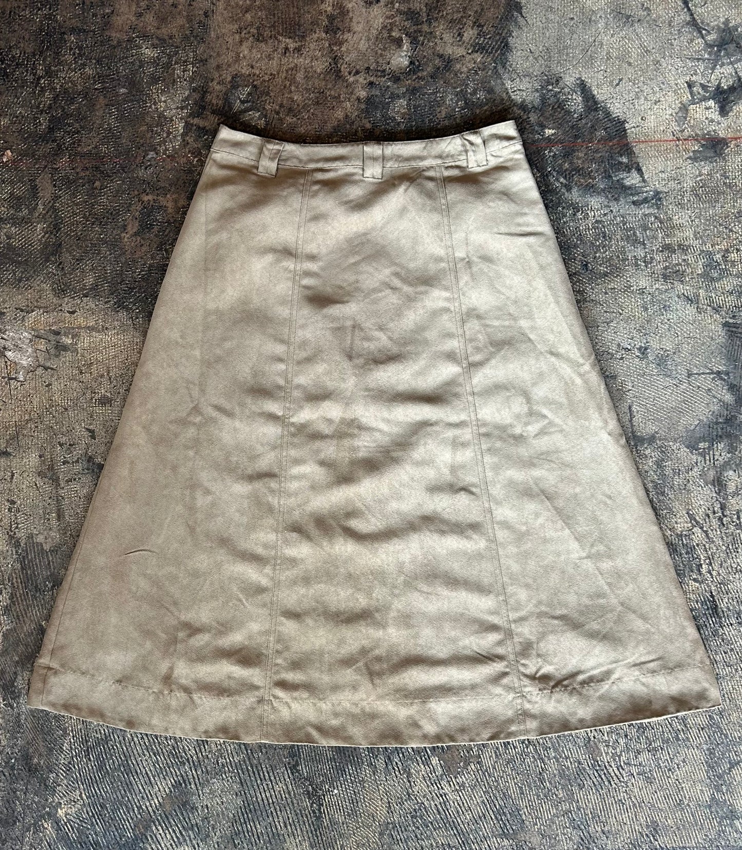 Faux Suede Button Front Maxi Skirt