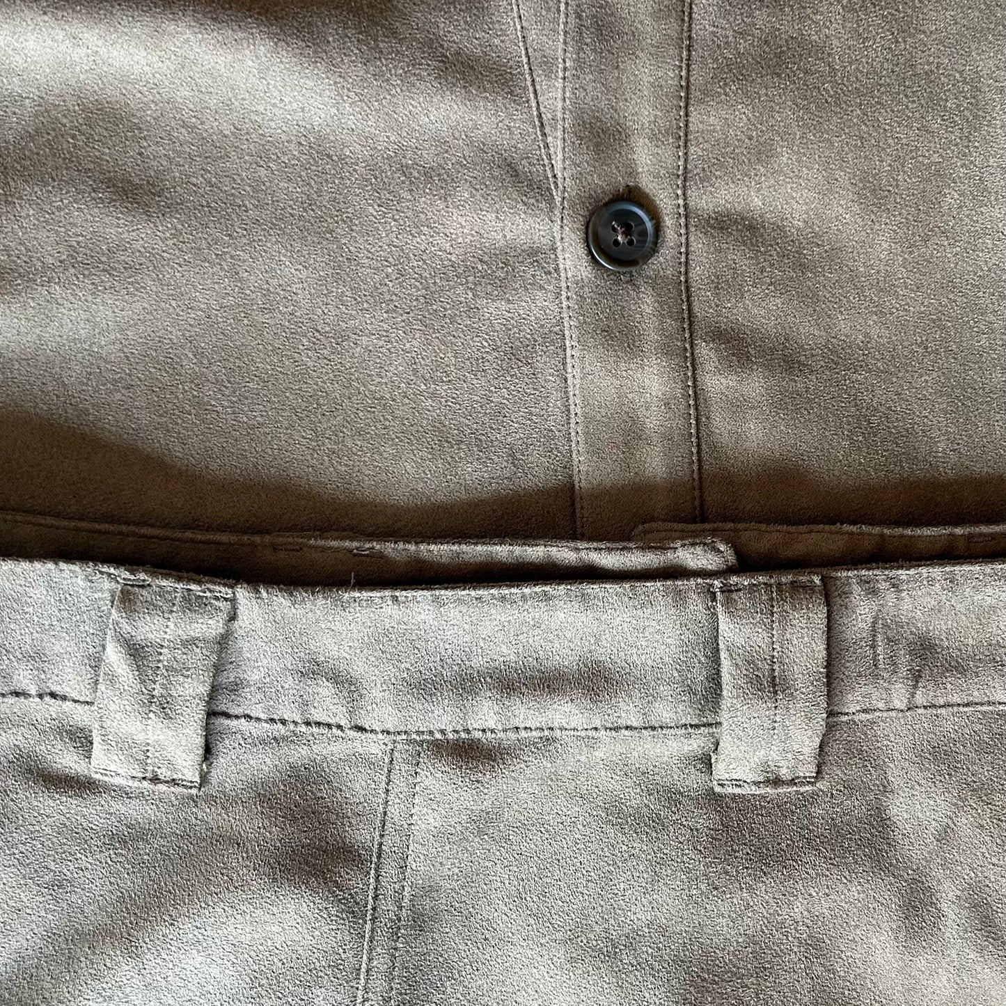 Faux Suede Button Front Maxi Skirt