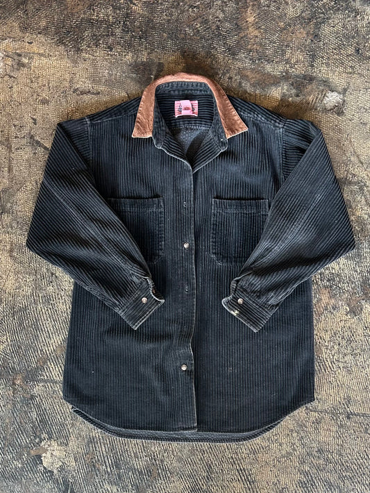Black Corduroy Button Up