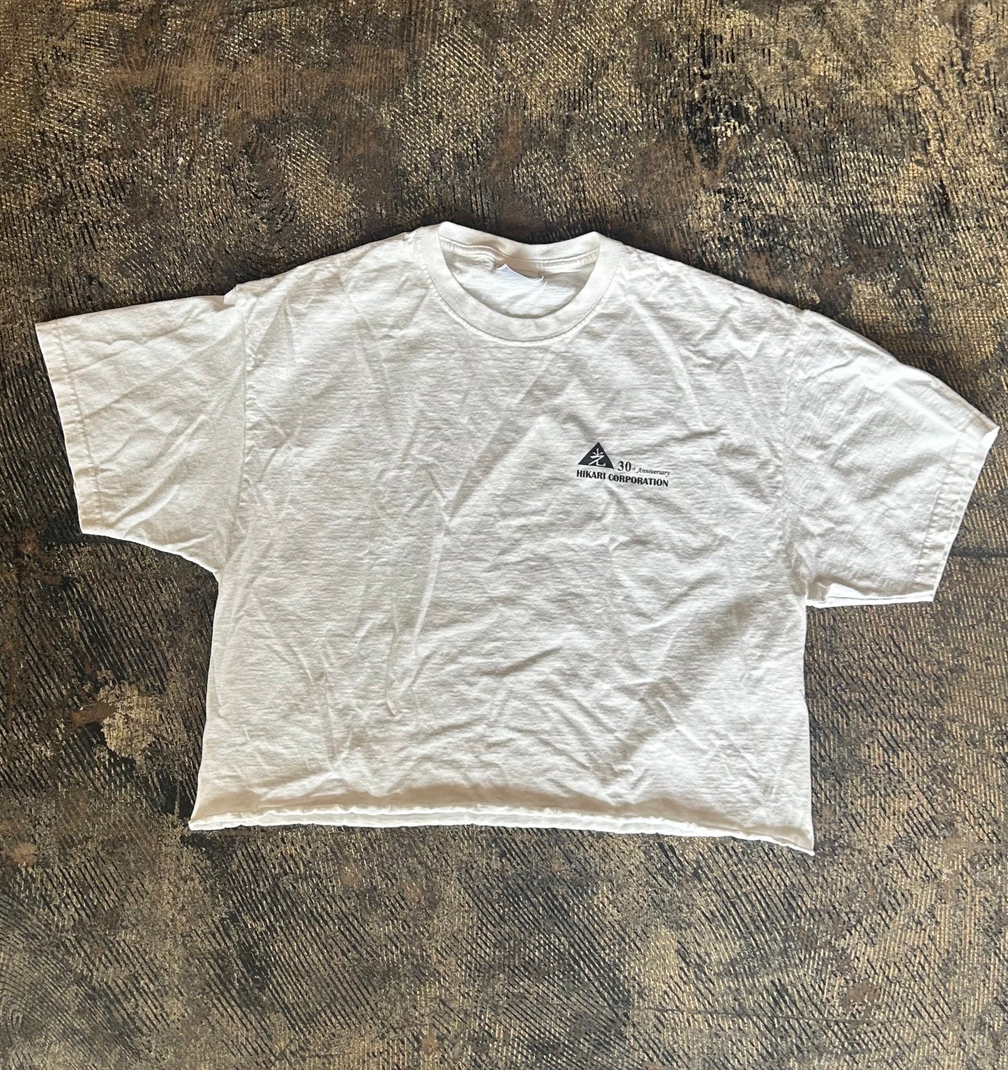 White Hikari Corporation 30th Anniversary Cropped Tee