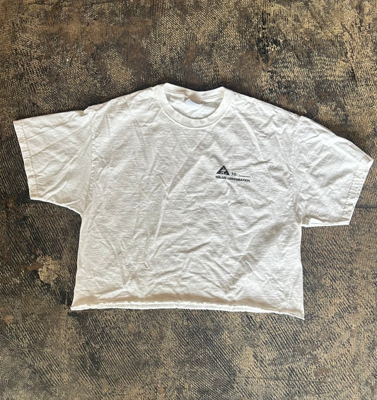 White Hikari Corporation 30th Anniversary Cropped Tee