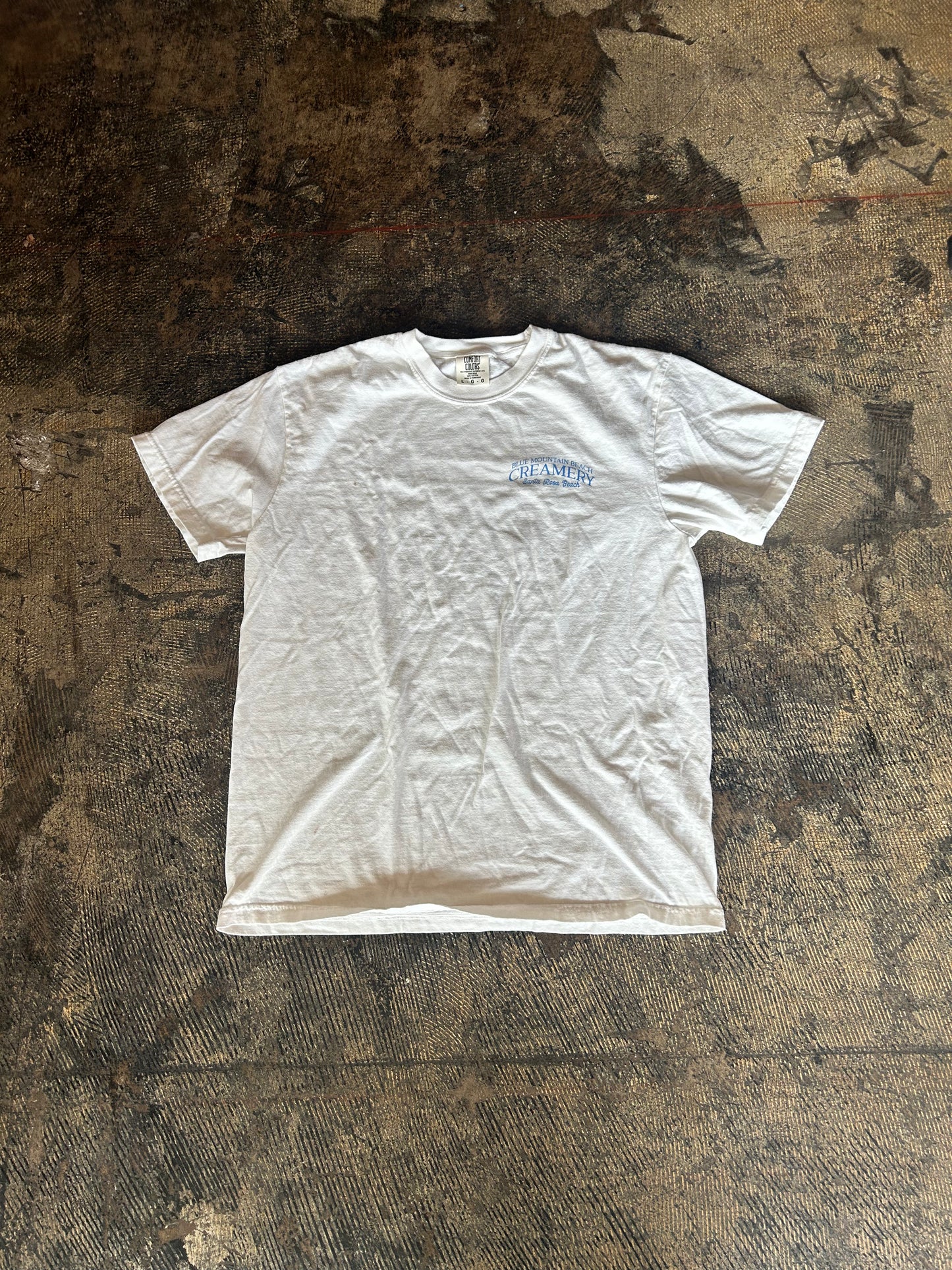 White Blue Mountain Beach Creamery Tee