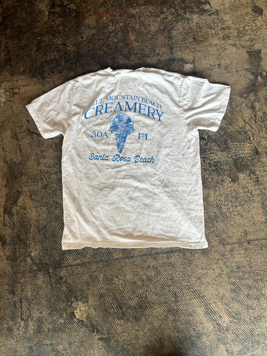White Blue Mountain Beach Creamery Tee