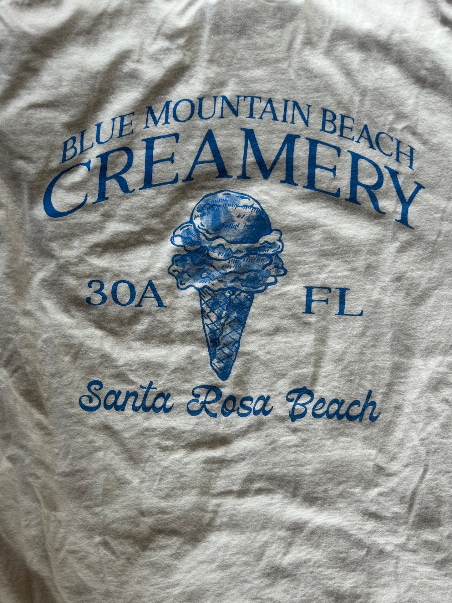 White Blue Mountain Beach Creamery Tee