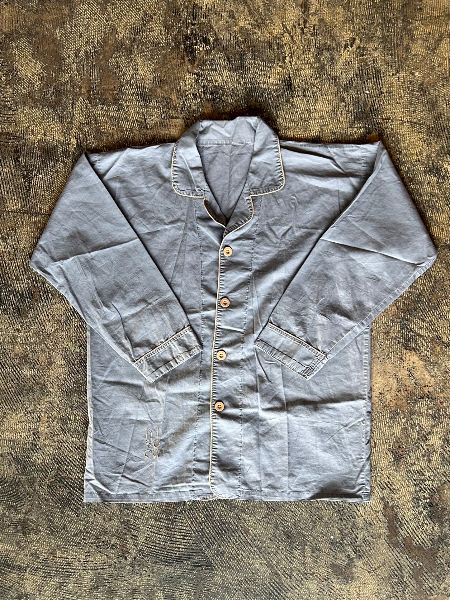 Blue Japanese Long Sleeve Pajama Set