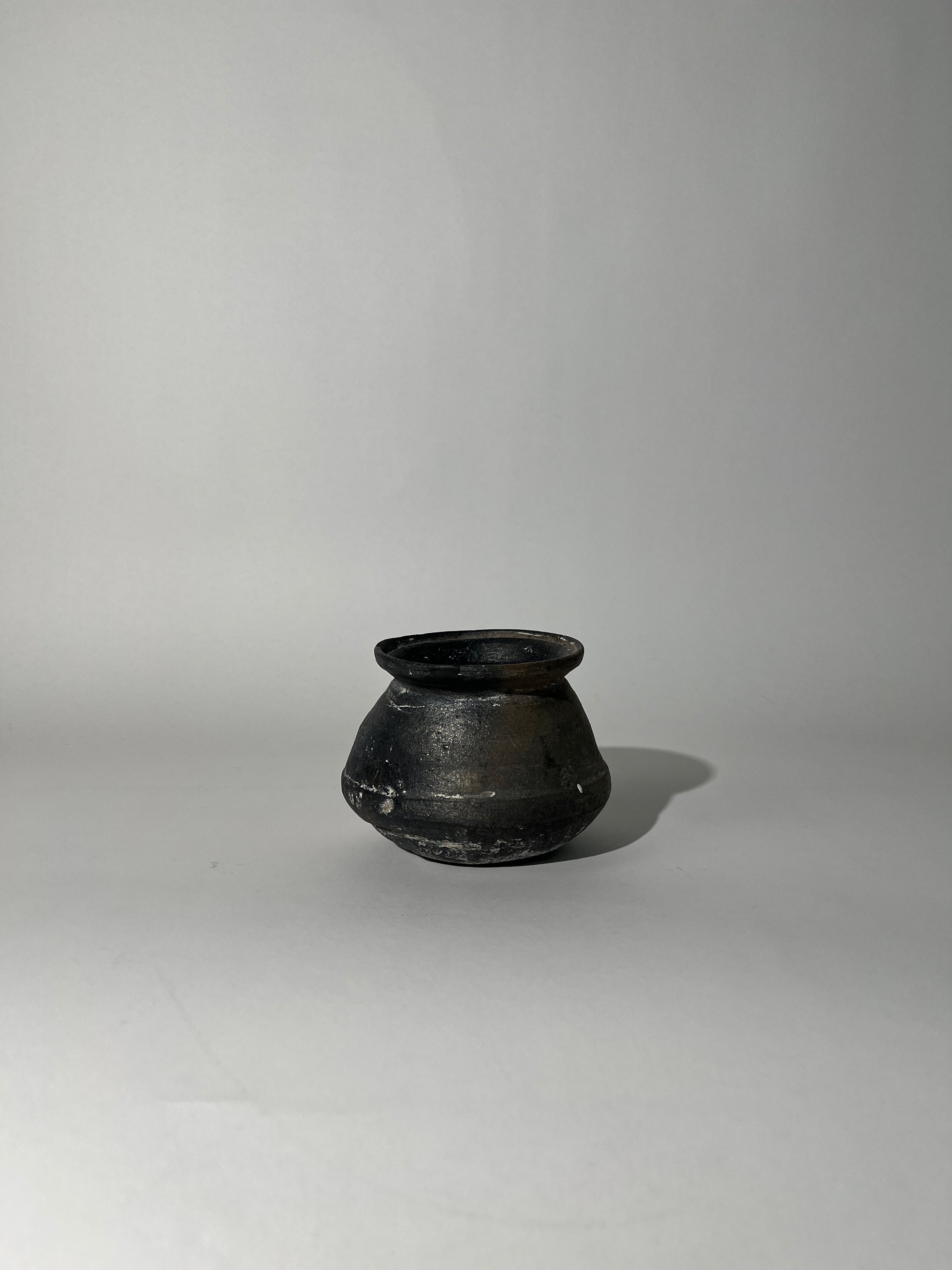 Small Black Ceramic Pot