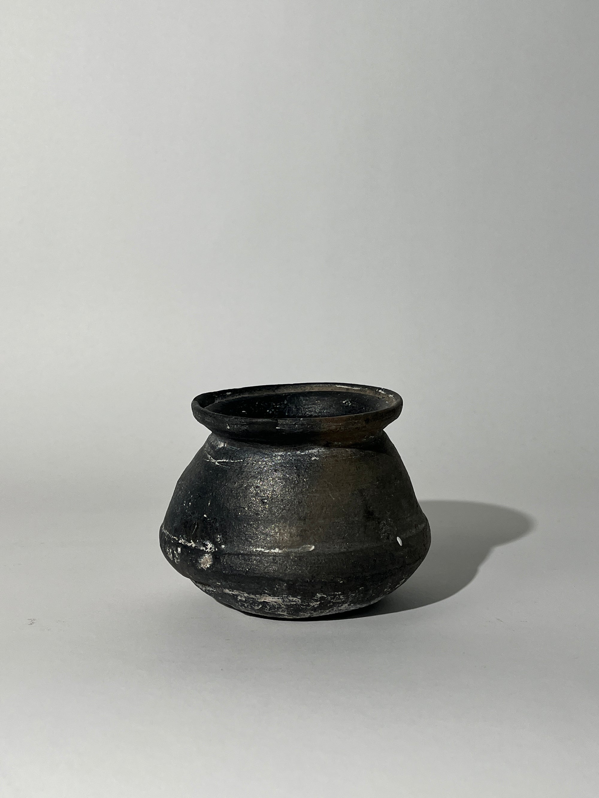 Small Black Ceramic Pot