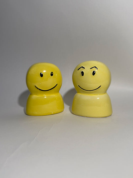 Smiley Face Salt + Pepper Shakers