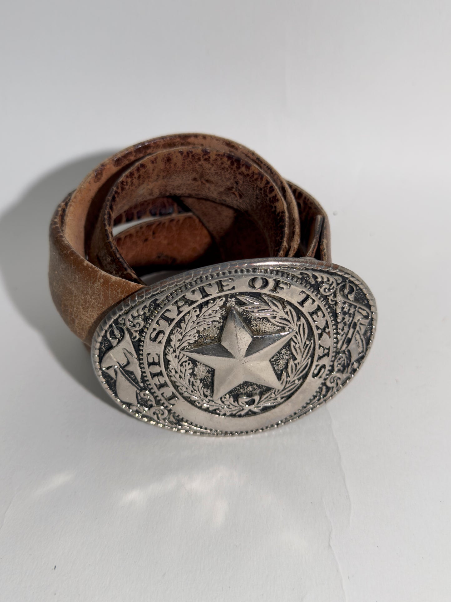 State of Texas Buckle + Leather Belt