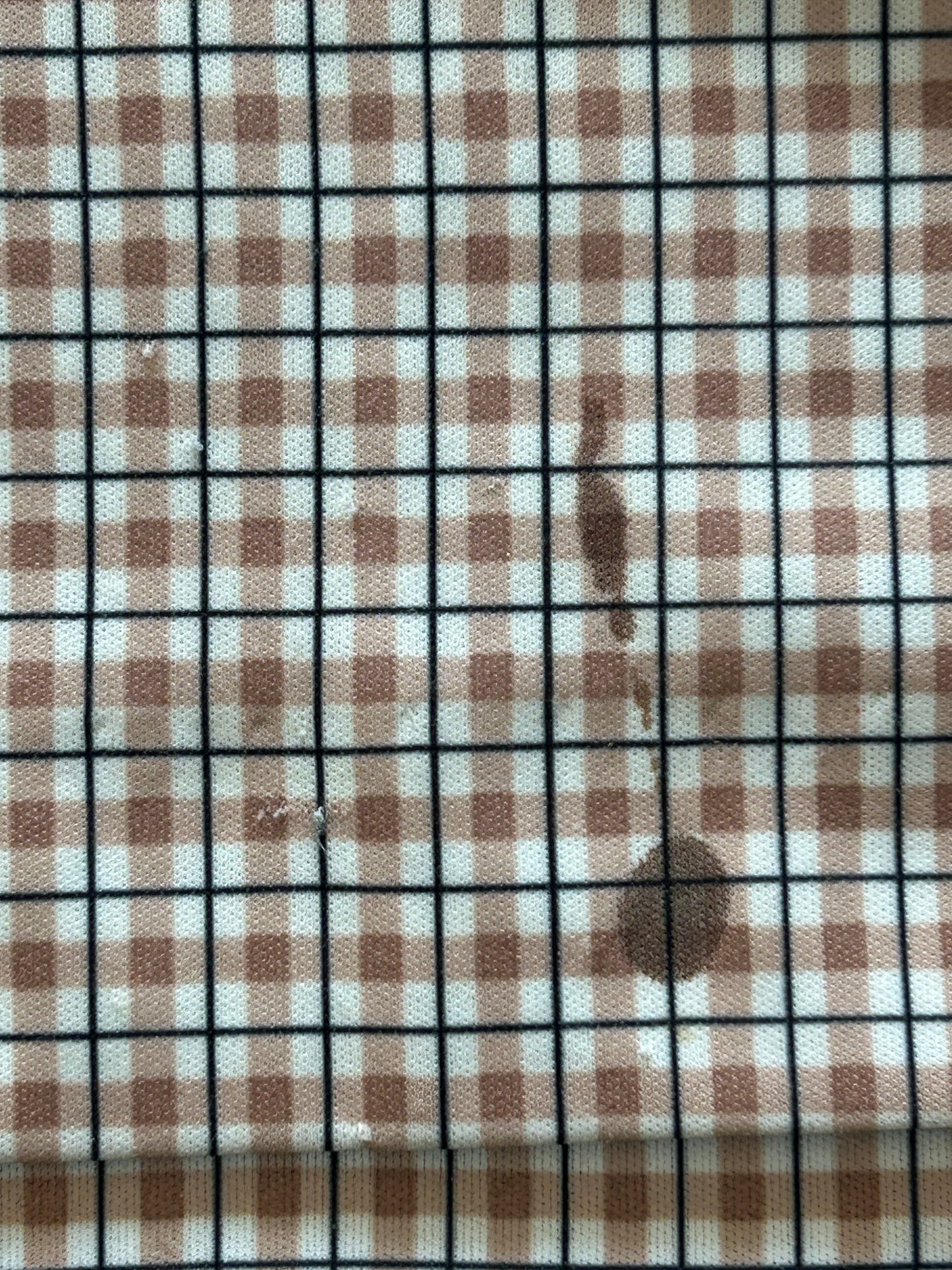 Tan Plaid Half Button Henley
