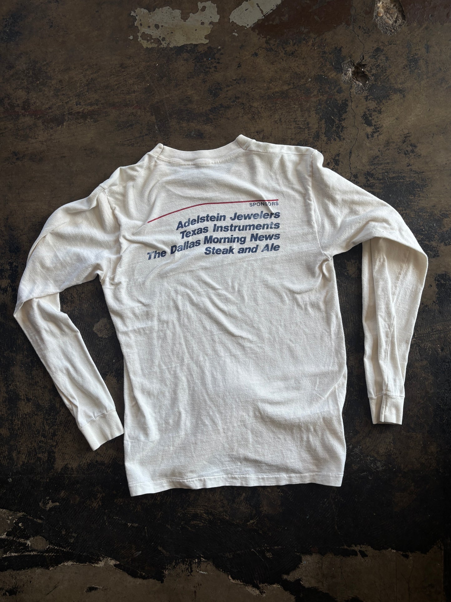 White 1983 Dallas White Rock Marathon Long Sleeve Tee