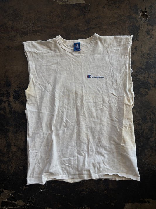 White Champion Cut Off Tee