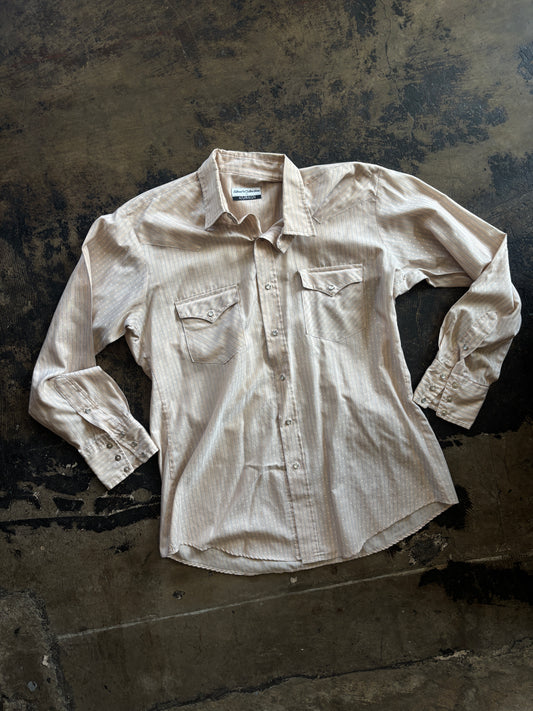 Karman Tan Patterned Pearl Snap