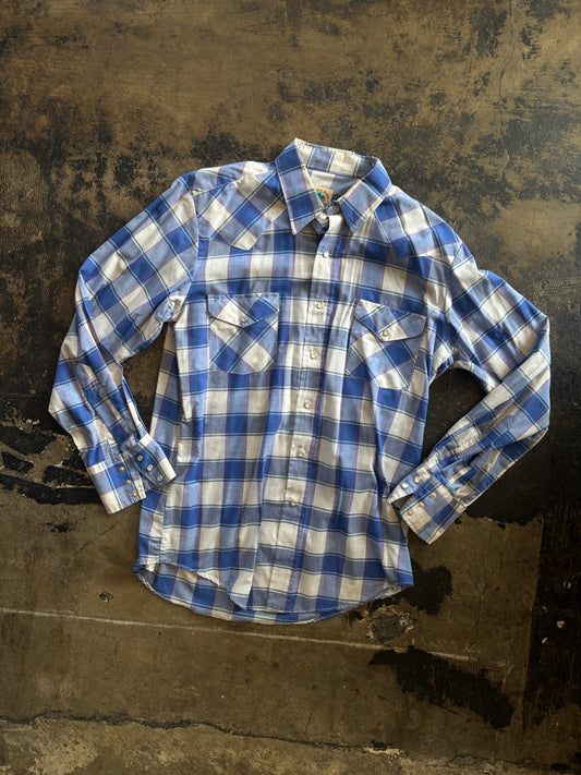 Sand + Sage Blue Plaid Pearl Snap