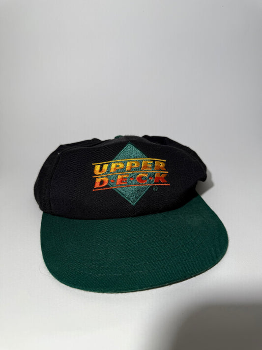 Upper Deck Black + Green Snapback