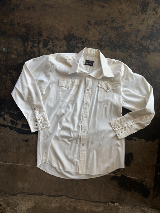 White Panhandle Slim Pearl Snap