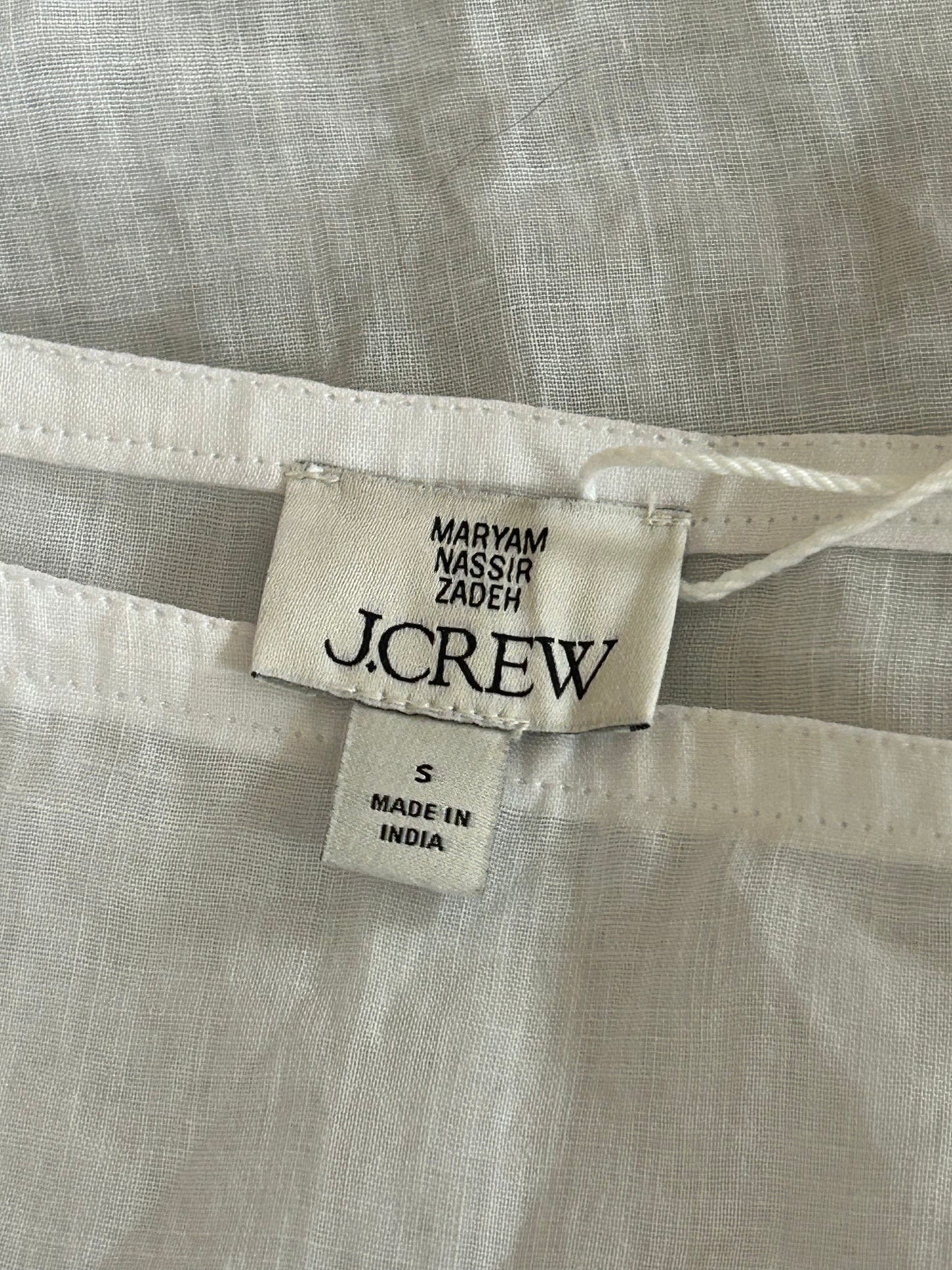 J. Crew White Linen Blouse