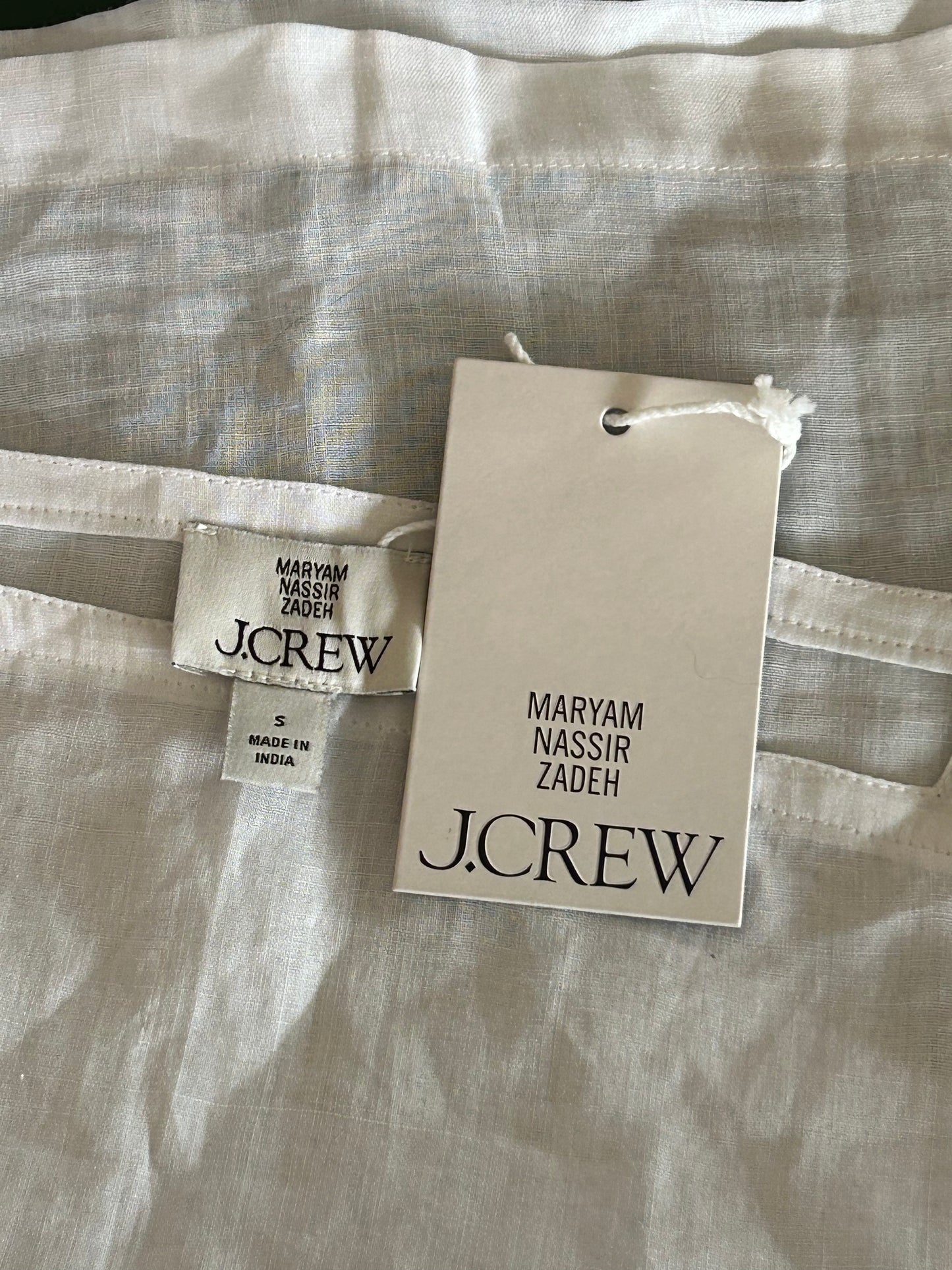 J. Crew White Linen Blouse