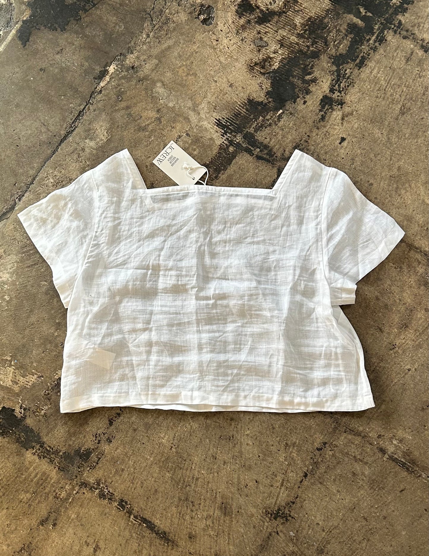 J. Crew White Linen Blouse