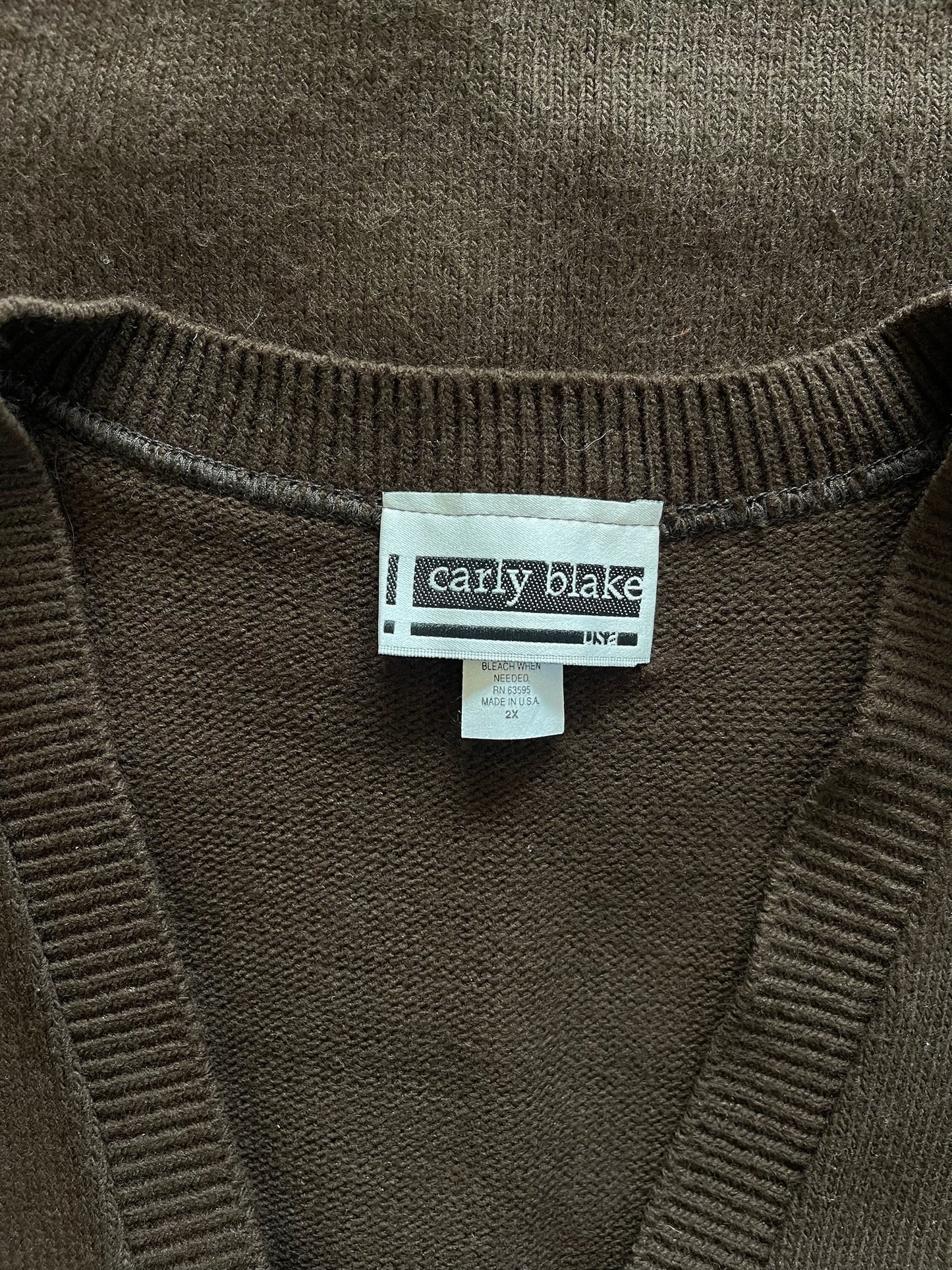 Brown Button Front Sweater Vest
