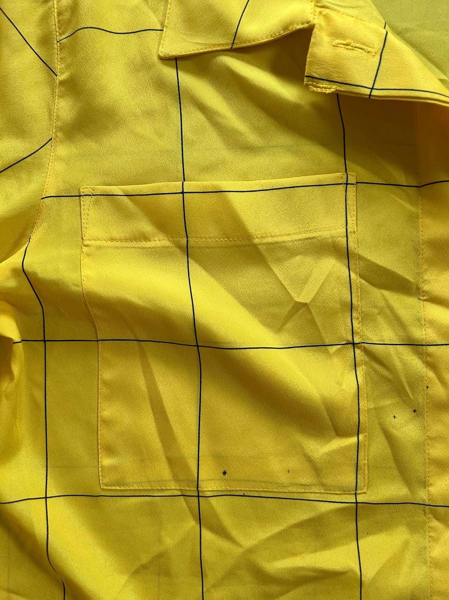 Yellow Plaid Button Up Blouse