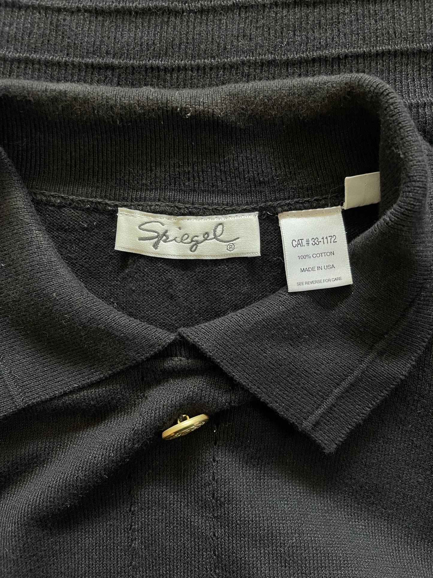 Black Collared Button Front Sweater