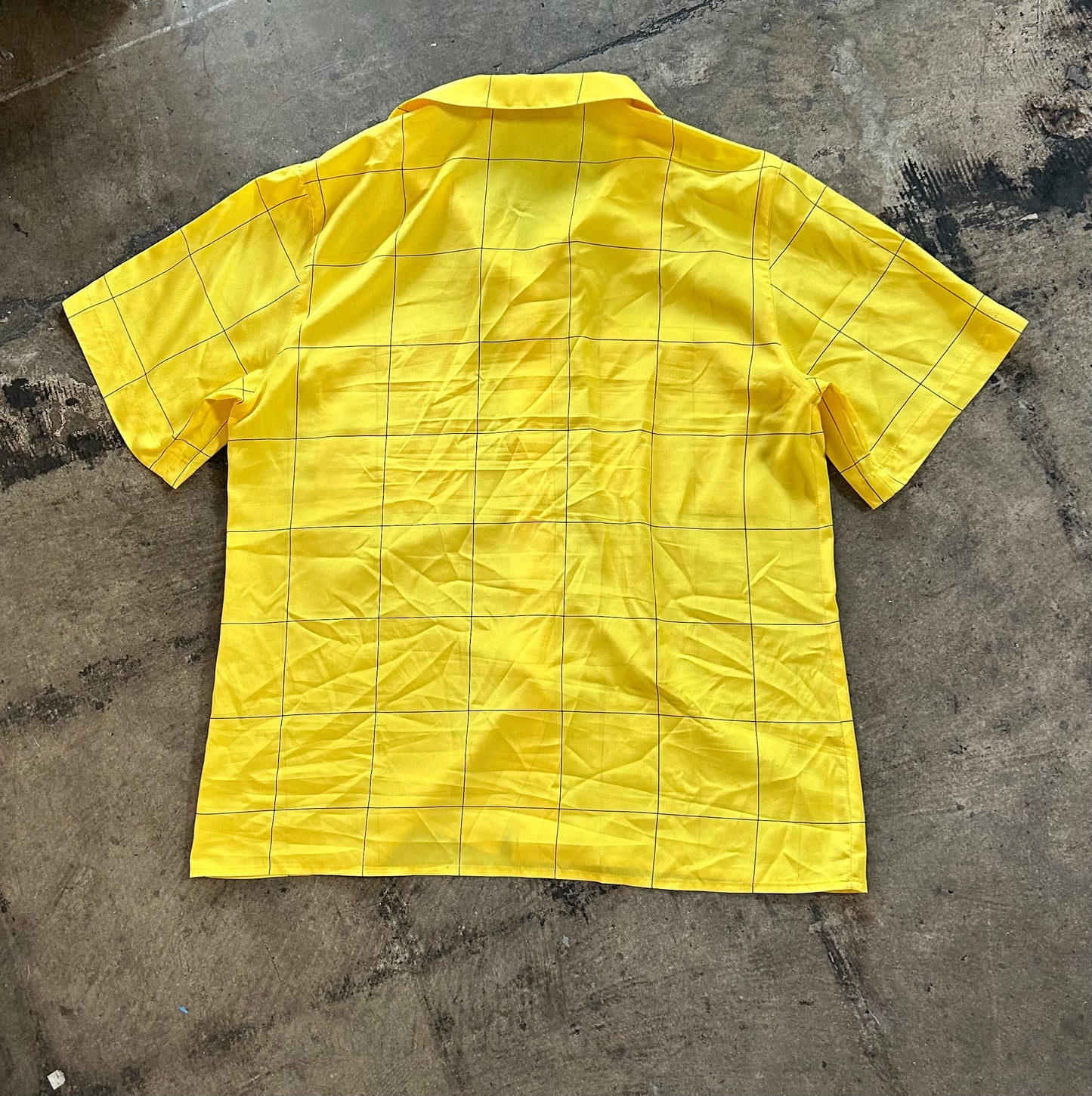 Yellow Plaid Button Up Blouse